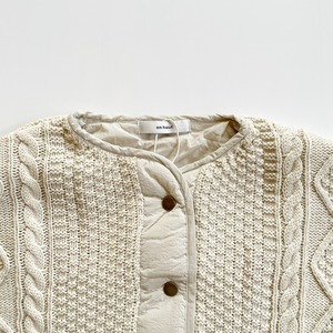 Quilting docking knit blouson (ivory)