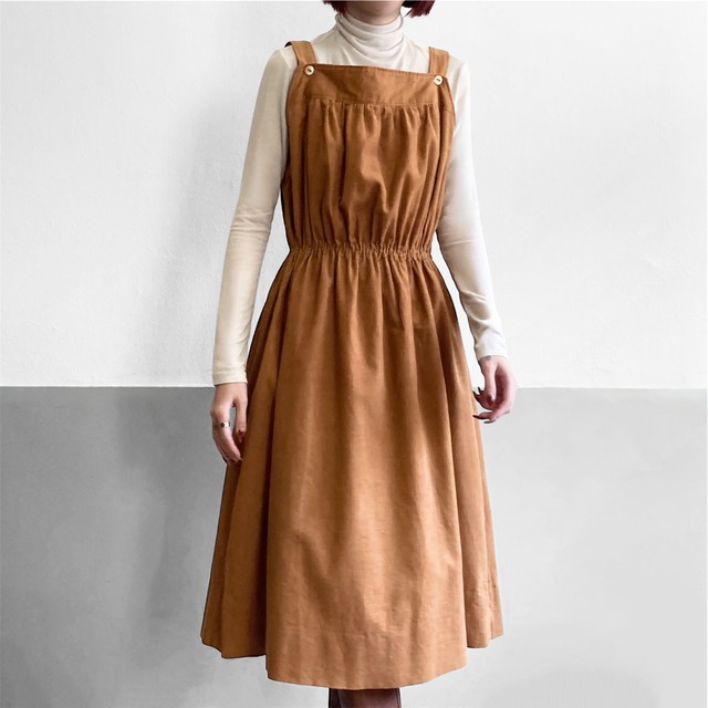 Brown Corduroy Jumper Dress