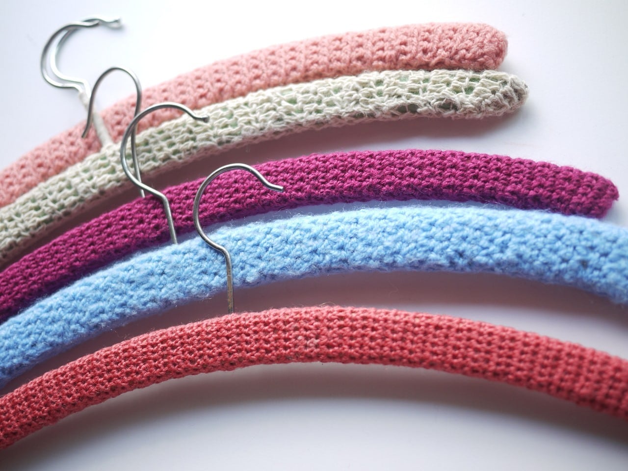 ヴィンテージ　ハンガー　ドイツ　5本 ドイツ・ヴィンテージ 手編みニットハンガー5本A クロッシェ