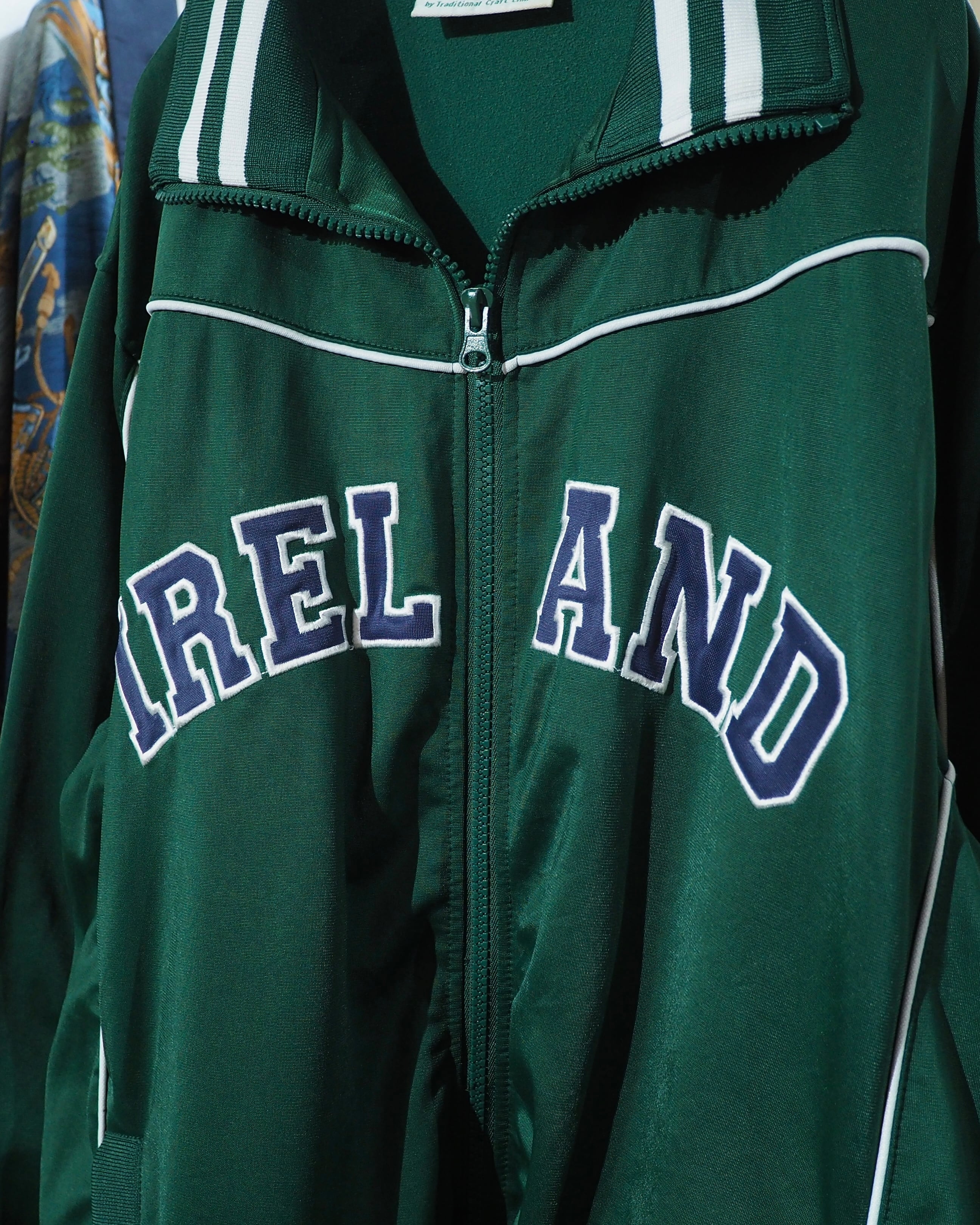 1990s " IRELAND " Embroidery Irish Green Color Track jacket