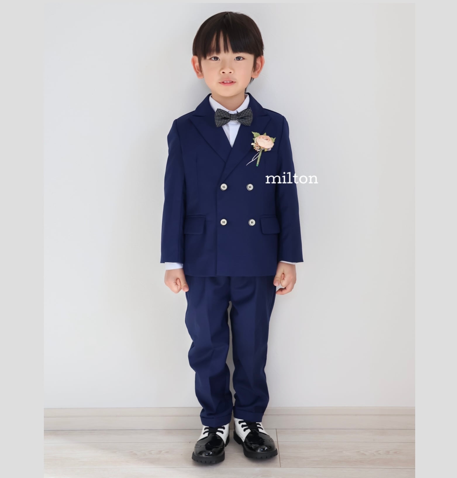 一部即納【ネイビーベスト付きジャケットスーツ】90 100 110 120 130