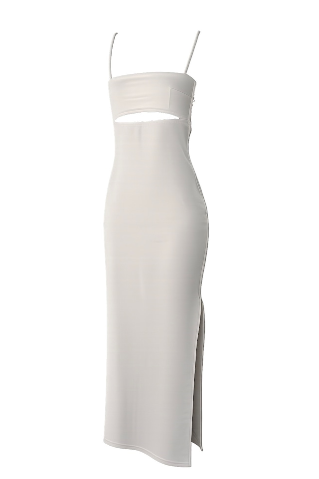 Crescent cut cami dress -Grey / MOOL