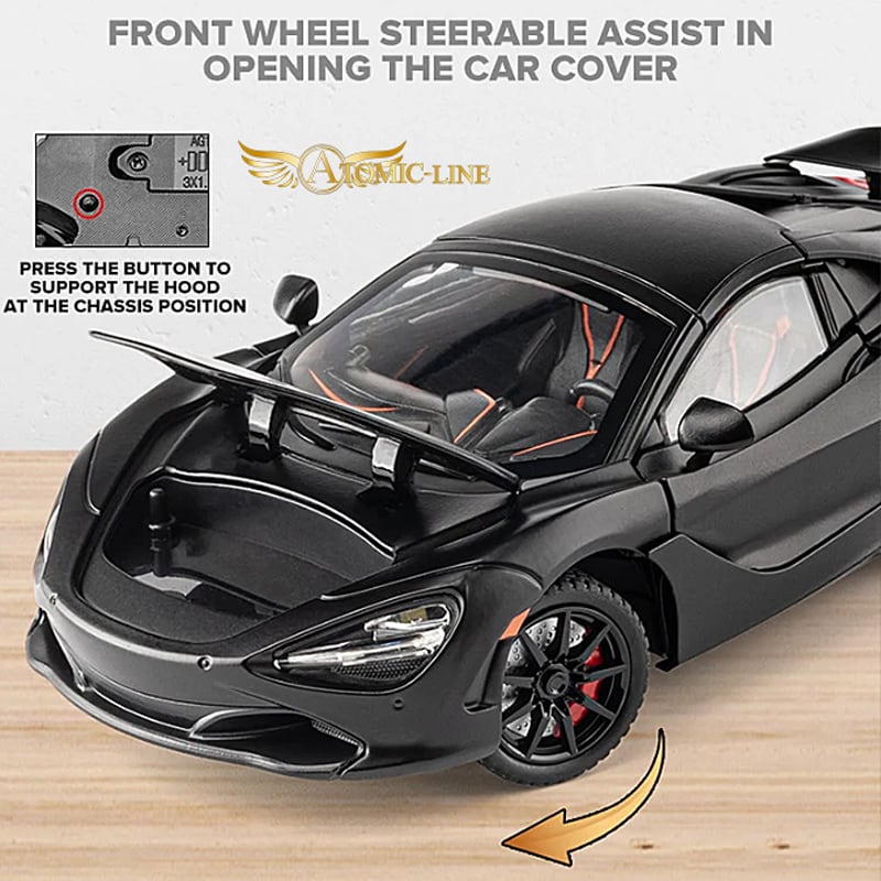マクラーレン 720S Spider 1/24 ミニカー 全4色 ライト点灯 エンジン