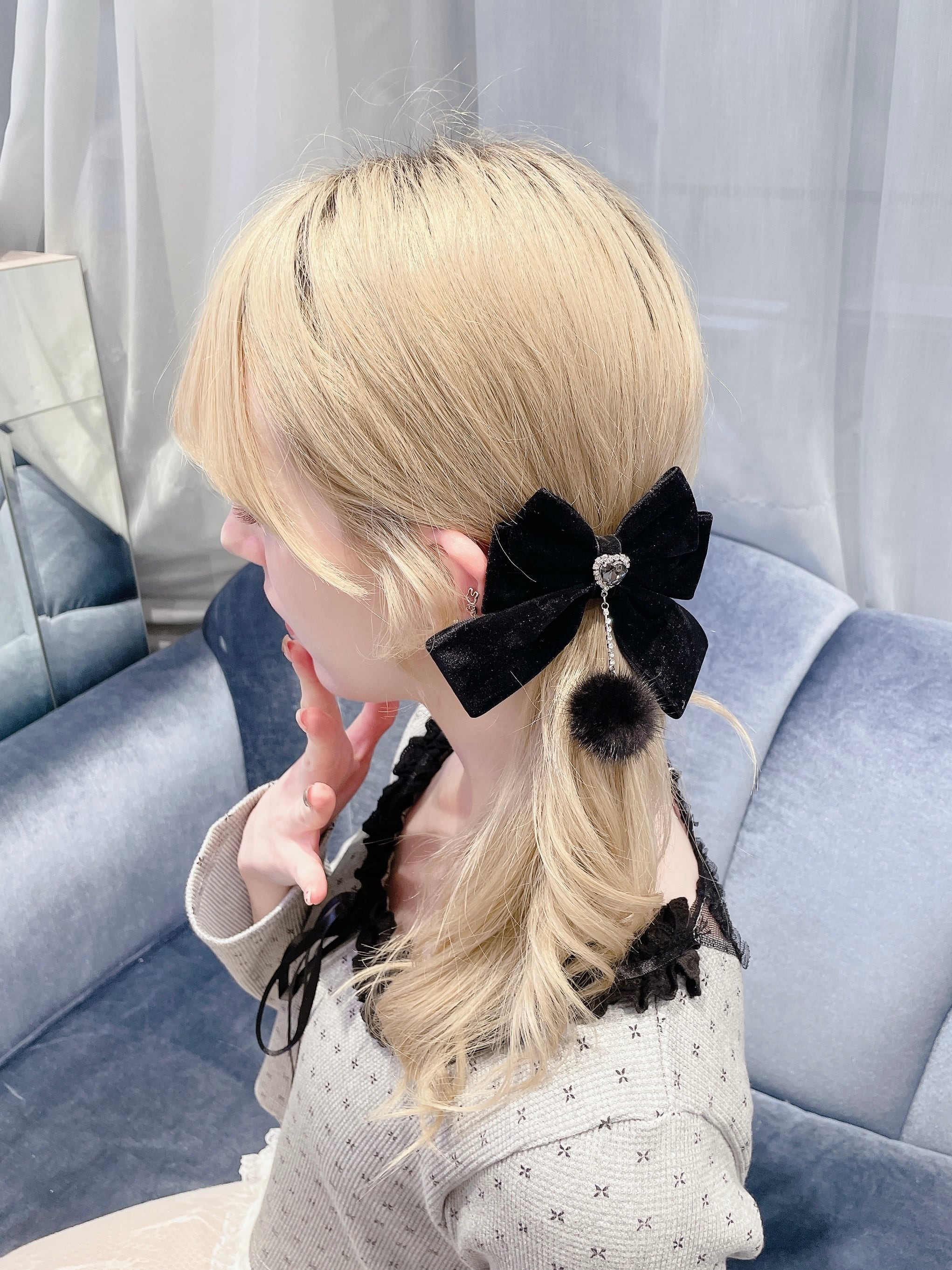 ファーチャームベロアリボンヘアピン | lilLilly official webstore