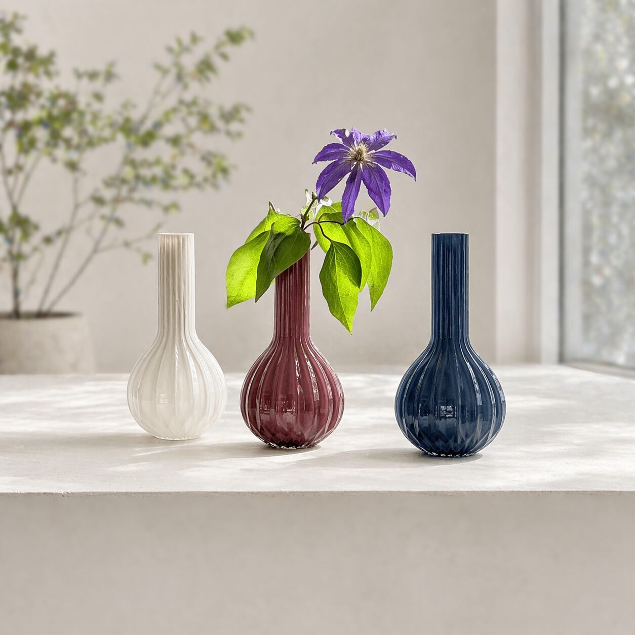 MILK GLASS SINGLE VASE - FIG | BamBooks the Heritage