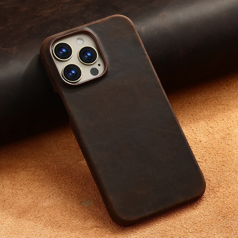 ◇iPhone17/16/15/Pro/Pro Max/Air◇ Crazy Horse Leather Phone Case