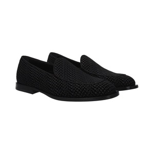 DOLCE&GABBANA ドルチェ&ガッバーナ メンズ スリップオン ベルベット ブラック