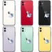 iPhone11/11Pro 側面ソフト 背面ハード ハイブリッド クリア ケース マンボウ りんごに チュッ