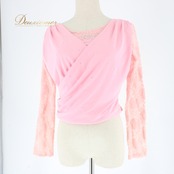 社交ダンス 衣装 スタンダード トップス レッスンウェア レディース ラインストーン ピンク系 花柄 レース 長袖 練習着 フェミニン かわいい 春色 パーティー フォーマル 薄手 伸縮性 おしゃれ トレーニング 体型カバー 華やか 上品 スイングダンス 発表会 お手入れ簡単 スタイルアップ