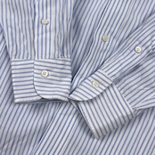 Maker’s Shirt 鎌倉 メーカーズシャツカマクラ ストライプ BD ボタンダウン 長袖 ワイシャツ ドレスシャツ 40/84 /ブルー×ホワイト メンズ