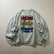 90s USA　両面プリント　スウェット　プルオーバー　霜降りグレー　XXL 古着