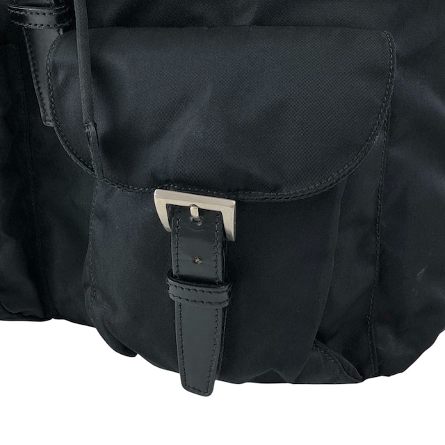 PRADA プラダ バックパック ブラック トライアングルロゴ ナイロン フロントバックル vintage ヴィンテージ オールド rfyw7n