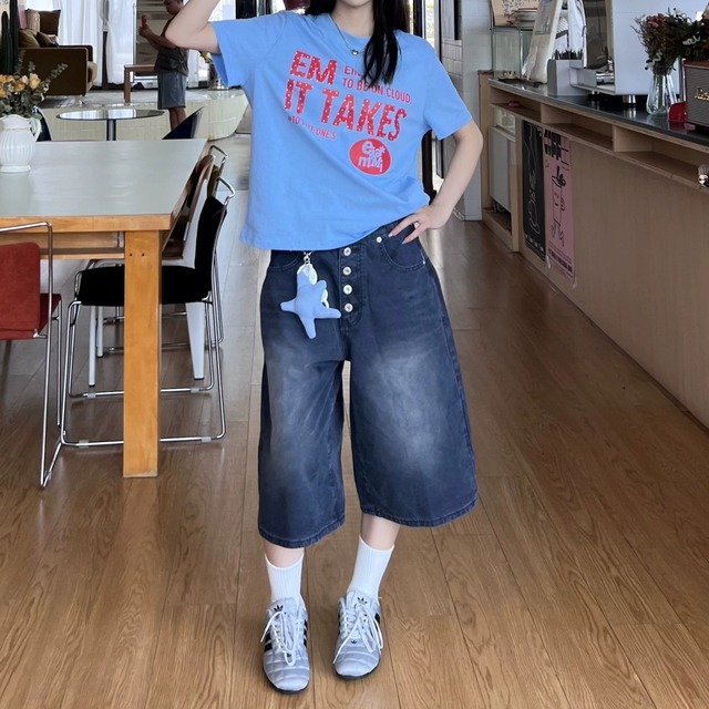 ドットレタープリントTシャツ 2col   R02459