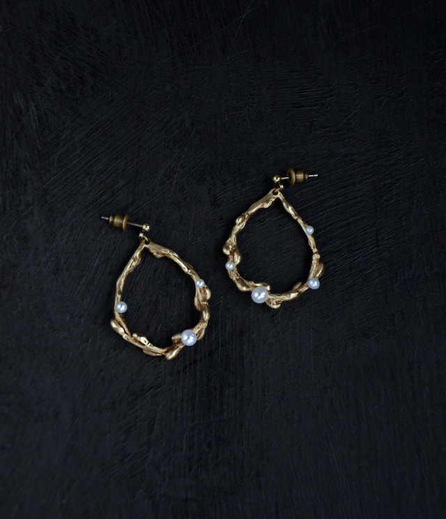 Shizuku Wreath / earrings - Pearl