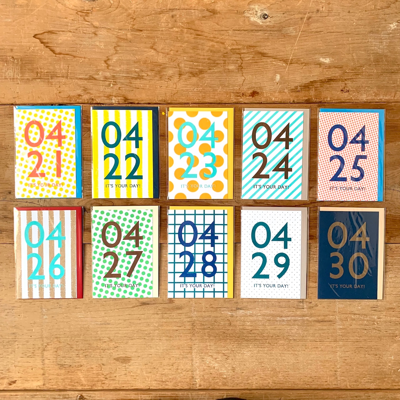 ギフトカード | Letterpress Letters, （レタープレスレターズ）368 Find Your Day - April 4月