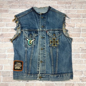 1970s LEVI'S 70505 DENIM VEST CUTOFF "BIG E"