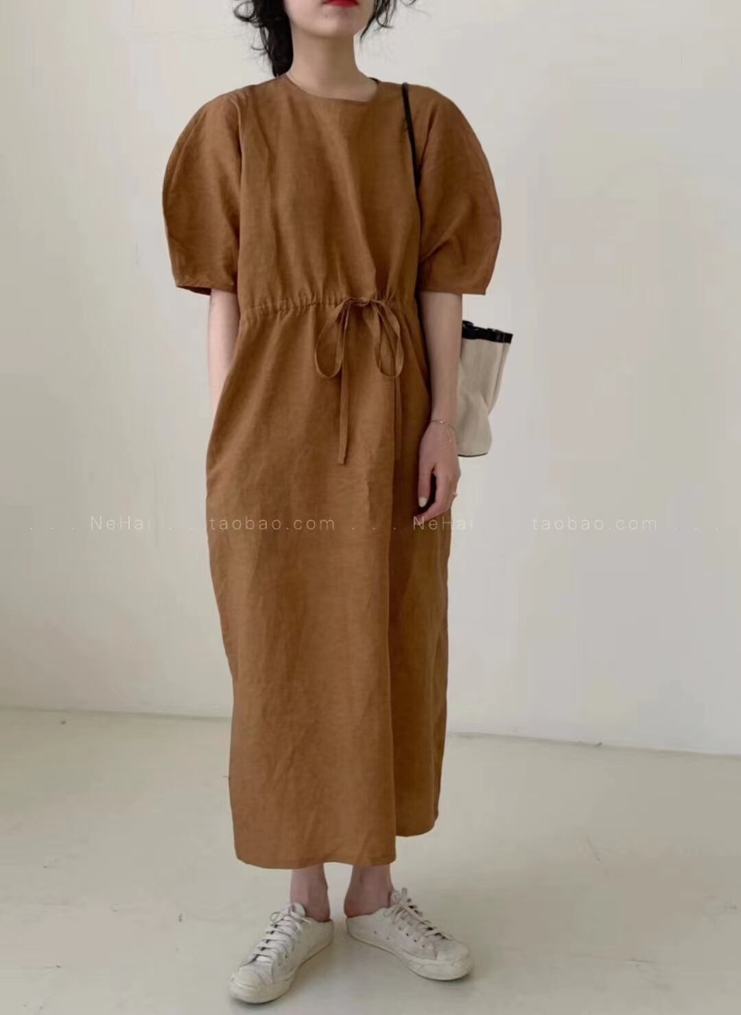 ウエストドロスト コットンワンピース   ASF-212010-1039