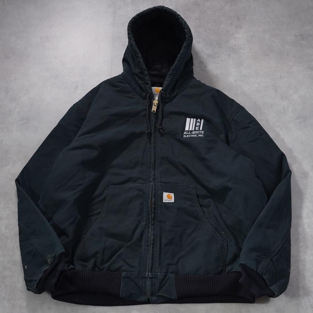 カーハート アクティブジャケット パーカー 古着 USA製 XL 黒 17891