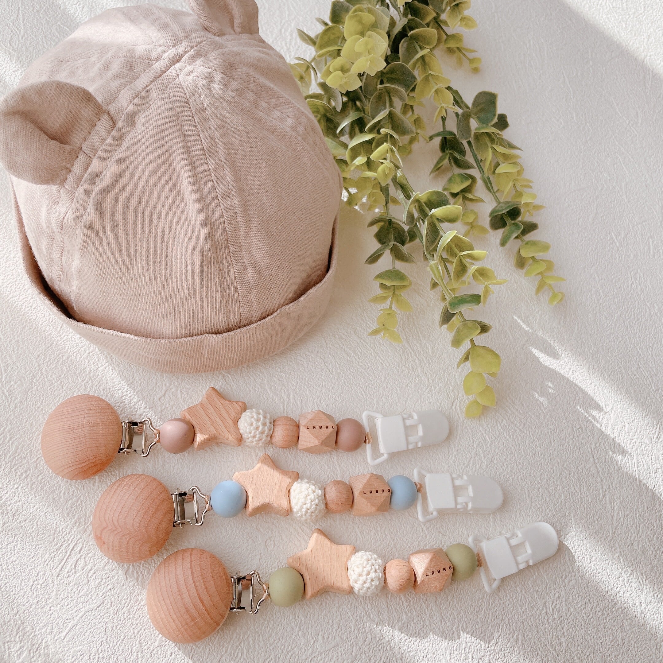 帽子クリップ 星 シリコン 木製 こども ハットクリップ 日本製