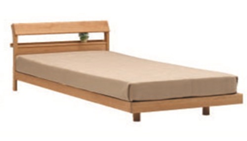すっきりしたデザインのベッド&マットレスダブル　Bed&mattress double