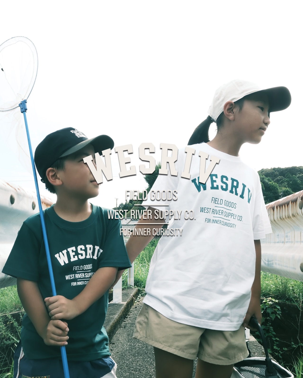 WESRIV FIELD GOODS TEE / GREEN — KIDS