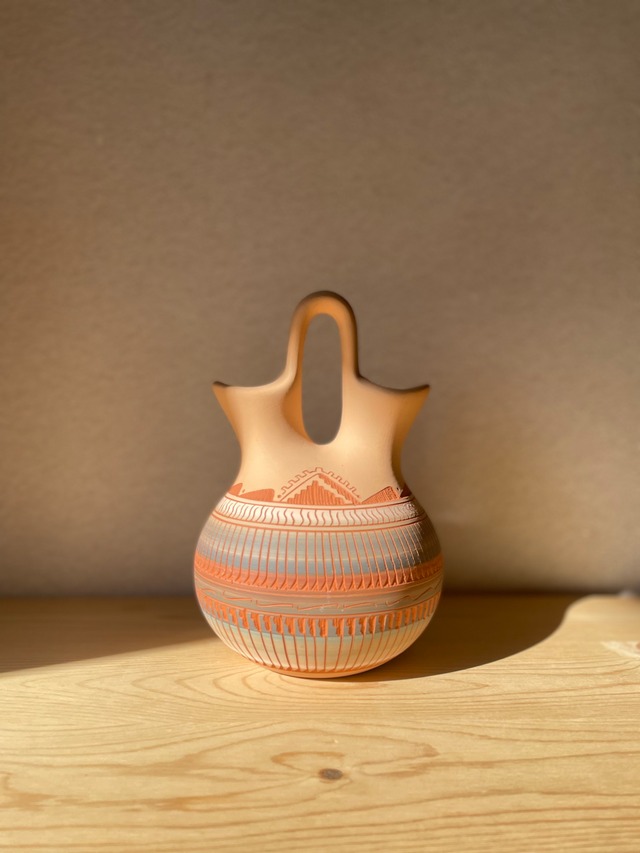 Vintage Navajo Double Pot Wedding Vase by Dina Johnson