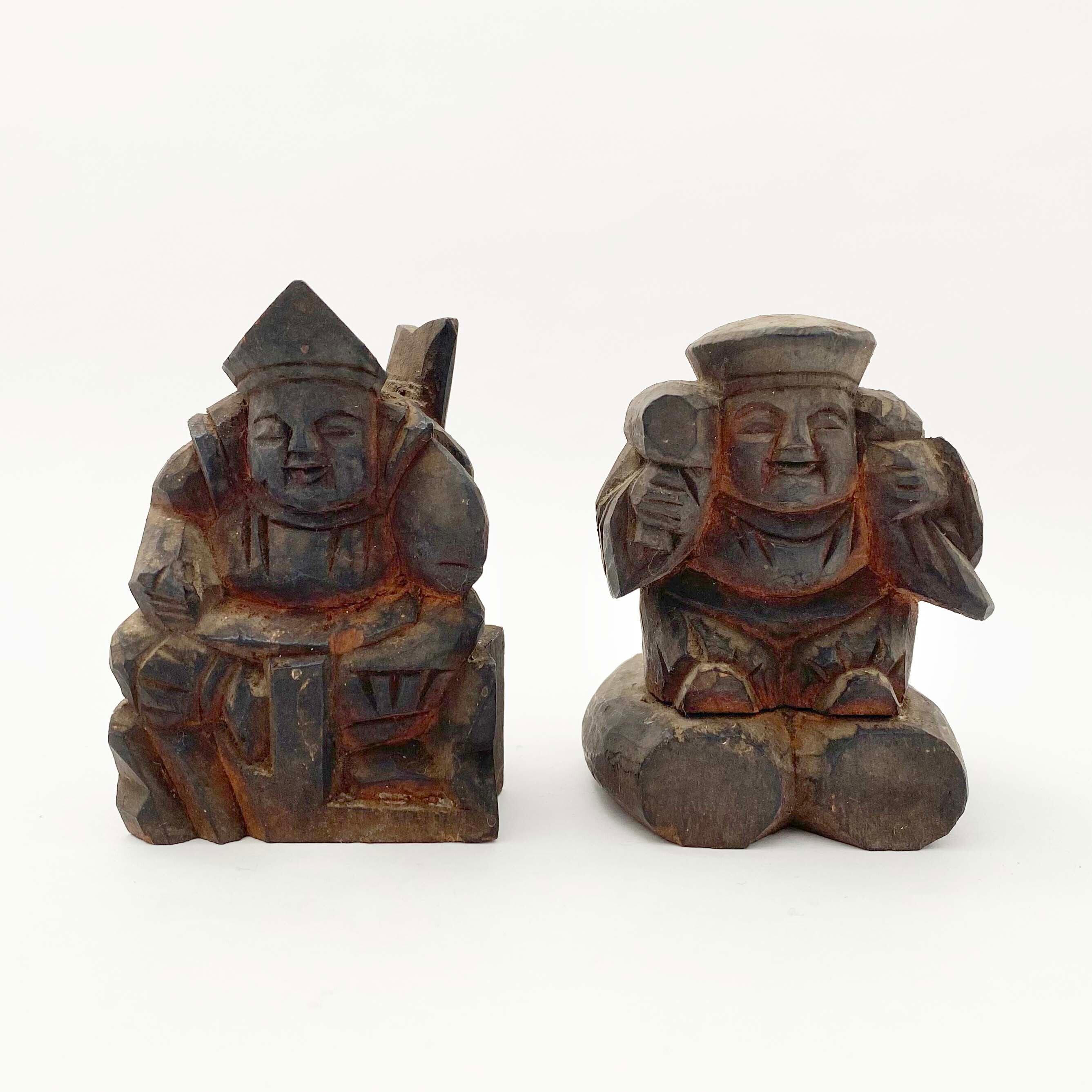 恵比須・大黒セット（木彫9cm）