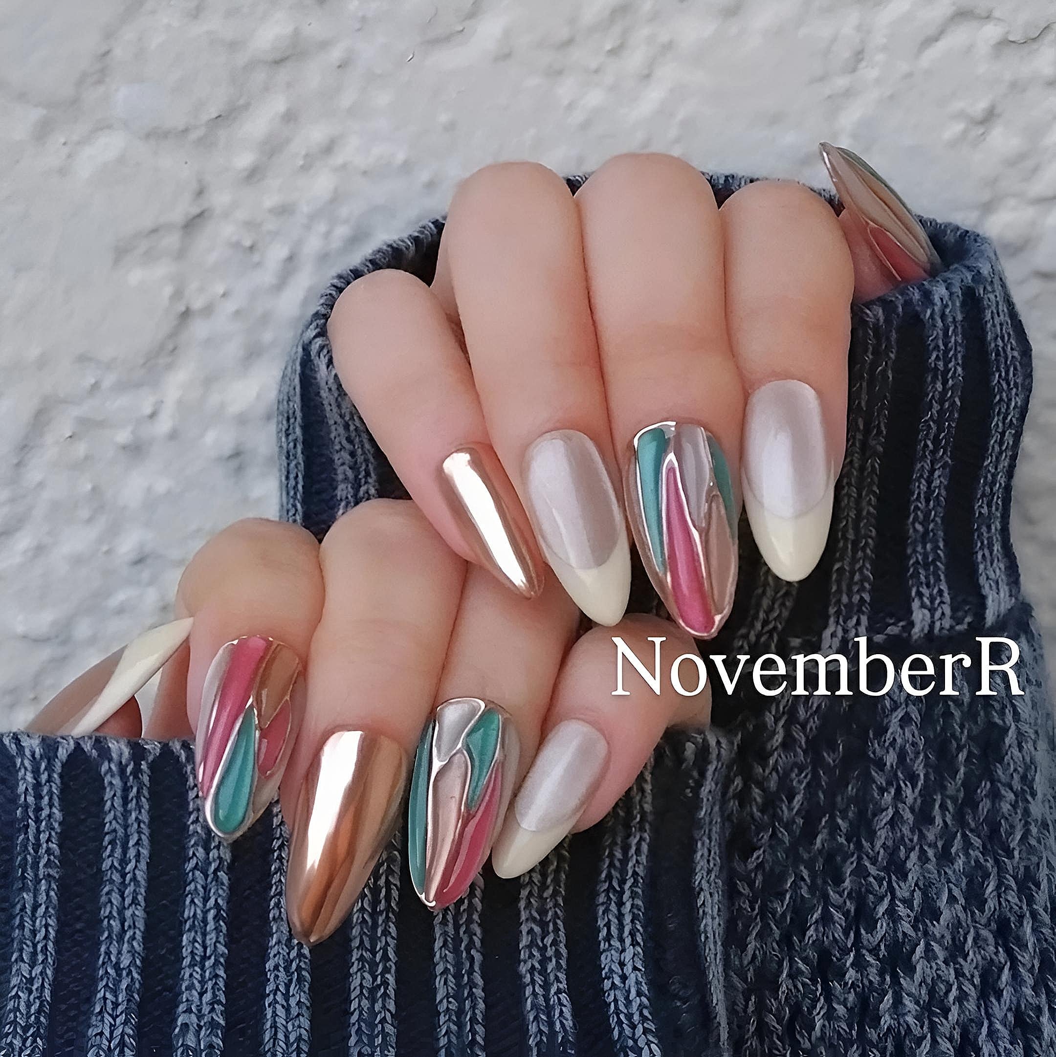 LA765☆ステンドグラス風クリスマスネイルチップ | NovemberR