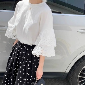 lace sleeve pullover　102832