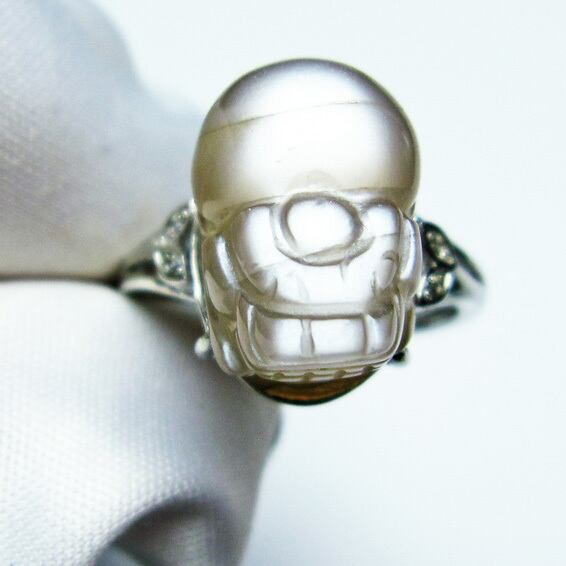 ムーンストーン 指輪 リング 貔貅（ひきゅう） 16号 一点物 メール便送料無料 [M便 1/20] 115-4401