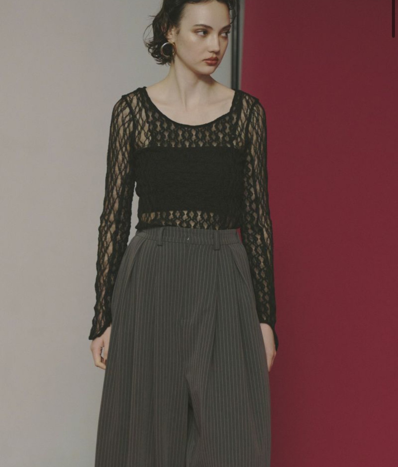 Blocking Lace Inner / BLACK - 3