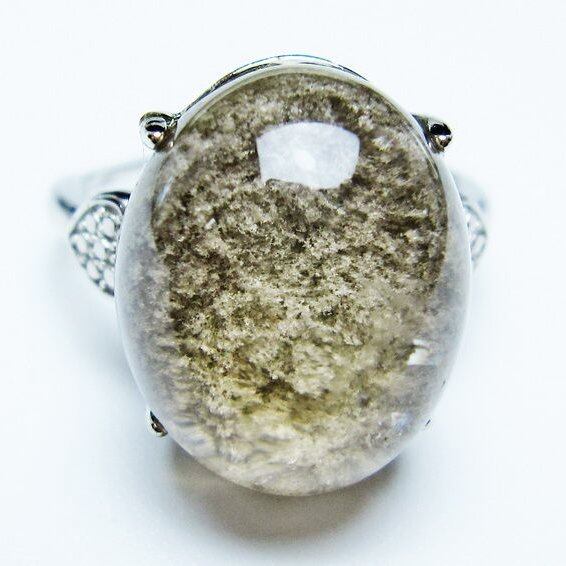 ガーデンクォーツ 指輪 ガーデン水晶 リング フリーサイズ 15号 一点物 メール便可 [M便 1/20] 115-6950