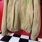 Rainforest Cafe 本革　ヌバックレザージャケット　刺繍　ベージュ　アニマル