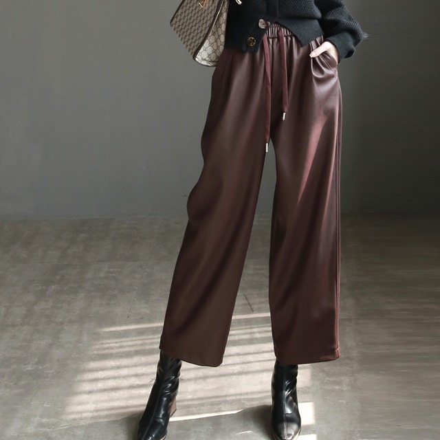 Wide leg ankle pants in 3 colors S263