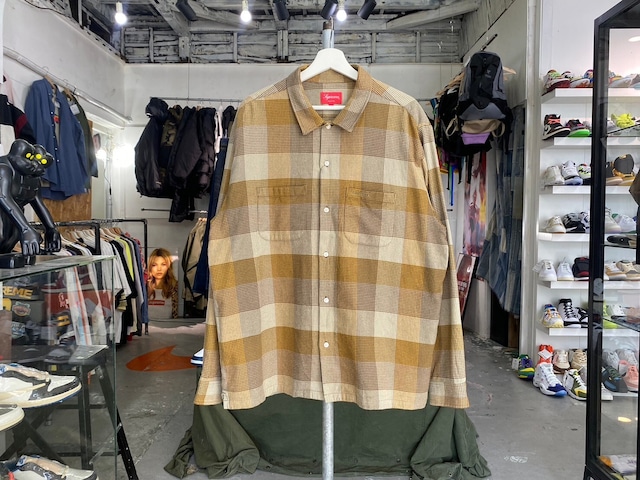 Supreme PLAID FLANNEL SHIRT OLIVE XL 36845