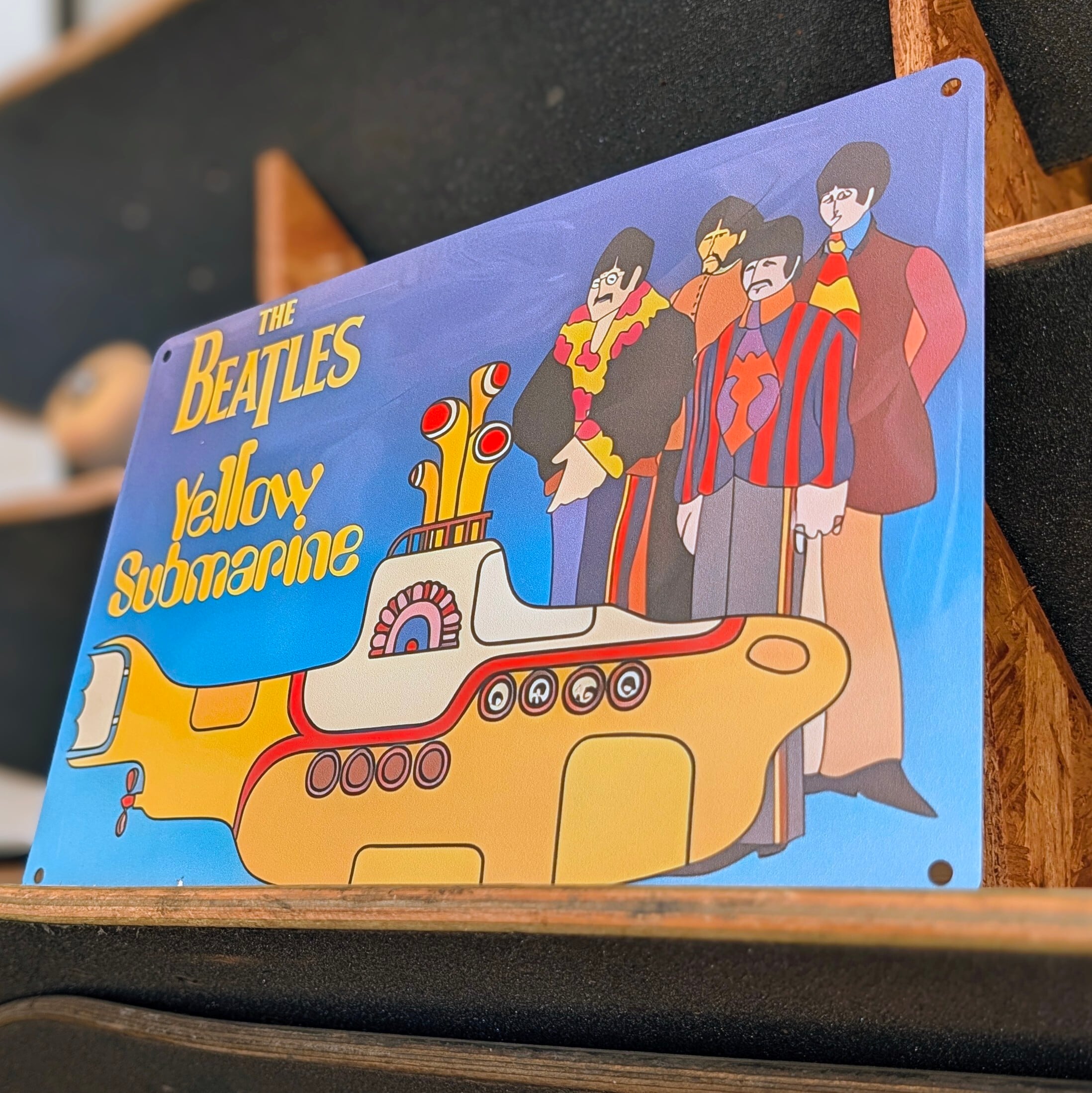 送料無料!ちょうどいいブリキ看板 【 The Beatles ( ビートルズ ) 】『 Yellow Submarine イエロー・サブマリン 』 METAL SIGN / メタルサイン / ブリキ看板 / サインボード / ビンテージ加工〚アメリカン雑貨 アメトイ〛