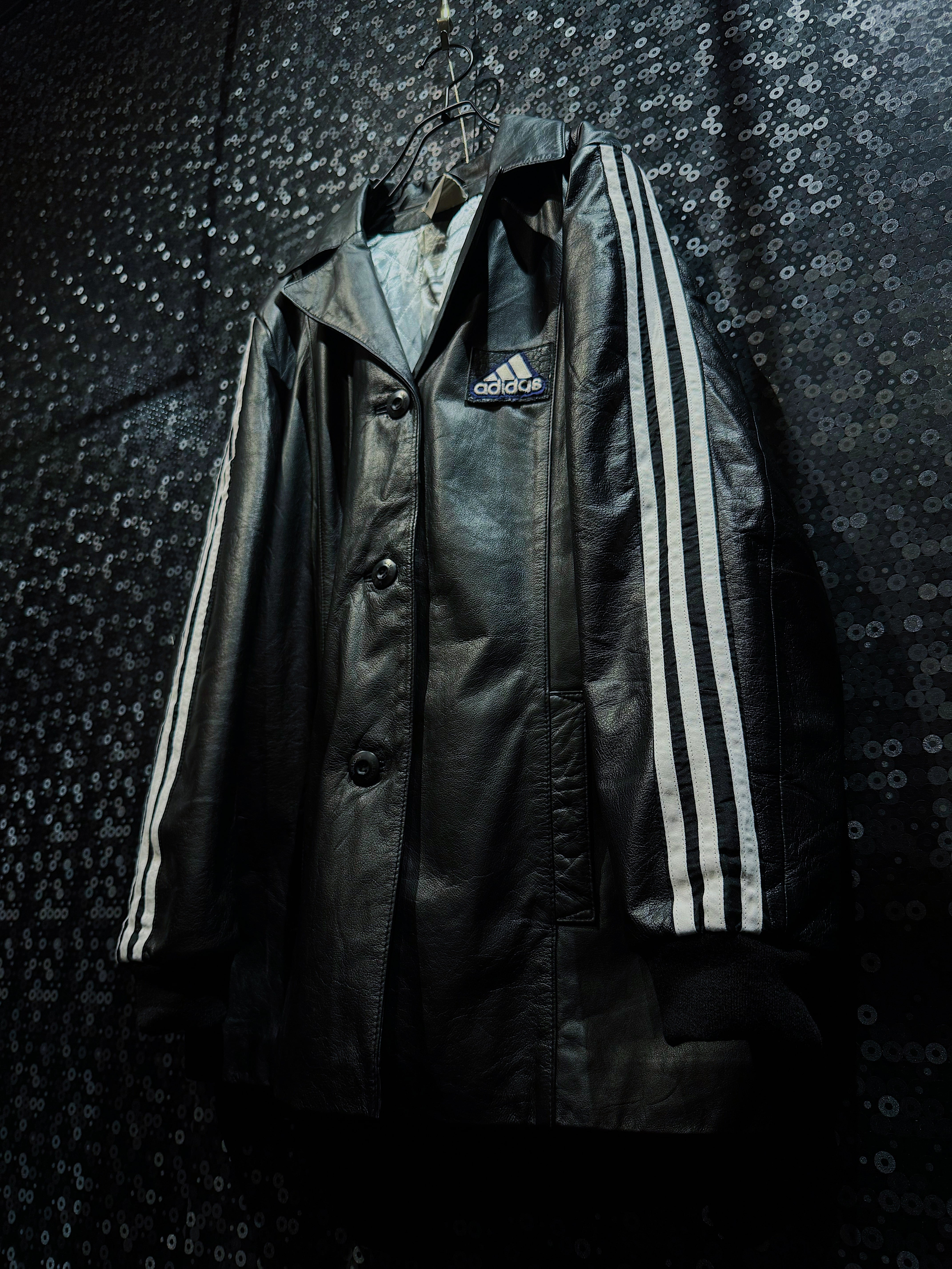 adidas sthree stripes vintage レザージャケット adidas sthree stripes vintage レザージャケット ADIDAS LEATHER