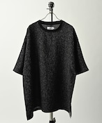 ATELANE Summer tweed short-sleeved crew neck T-shirt (BLK) 26A-15011