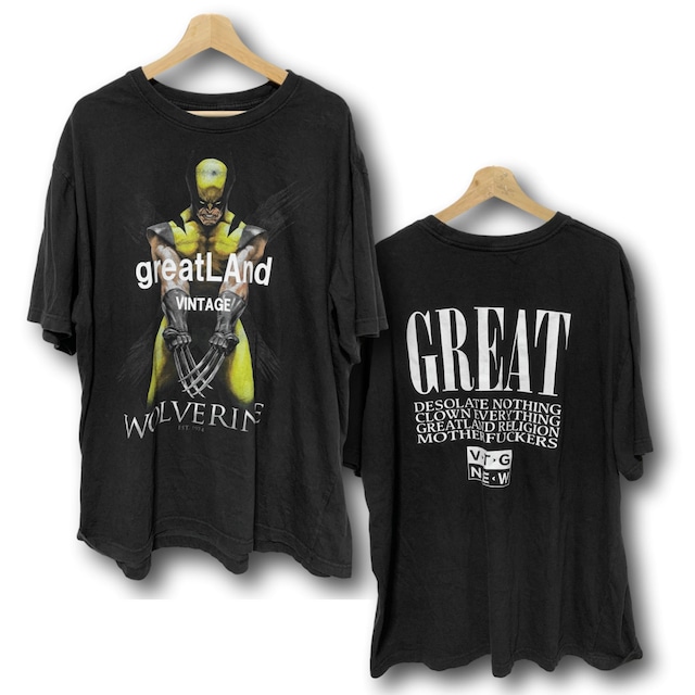 greatLAnd VINTAGE WOLVERINE TEE BLACK XXL