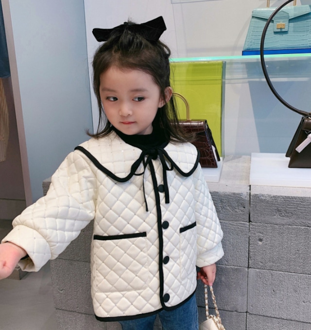 【人気の中綿ジャケット☆かわいい キルティング アウター】 アウター キルティング ジャケット 子供服 子ども 女の子 中綿 コート ジャンパー ラインストーン フォーマル 襟付き 取り外し可能 ベルベット 暖かい 95cm 100cm 110cm 120cm 130cm 秋冬 送料無料