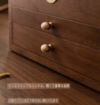 ジュエリーボックス 3段 鍵付き アクセサリーケース 木製 ウォールナット ガラス天板 引き出し 大容量 収納ボックス 高級 宝石箱