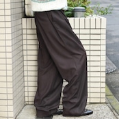 stripe wide slacks brown