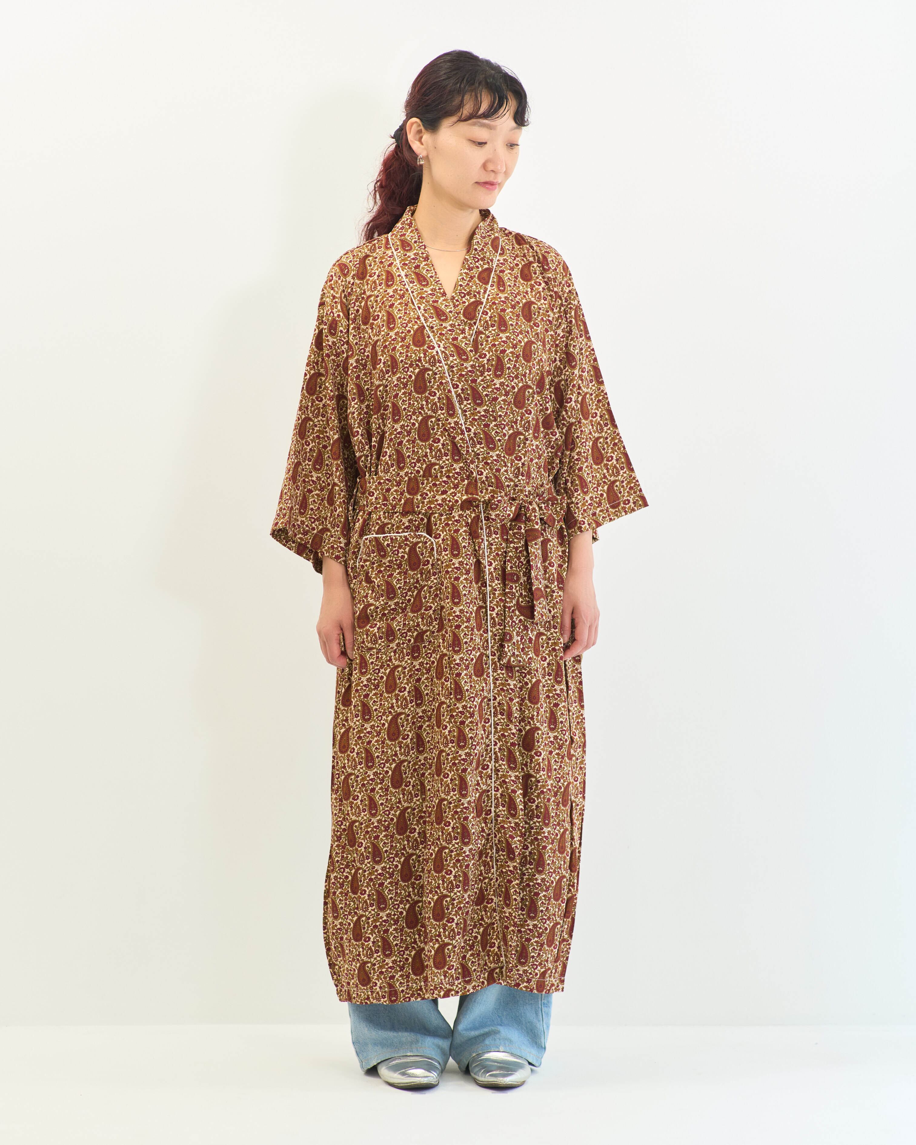 N607◯ goodwinweavers コットン フリンジ 織物 ガウン シルクコットンのガウン | kinaara