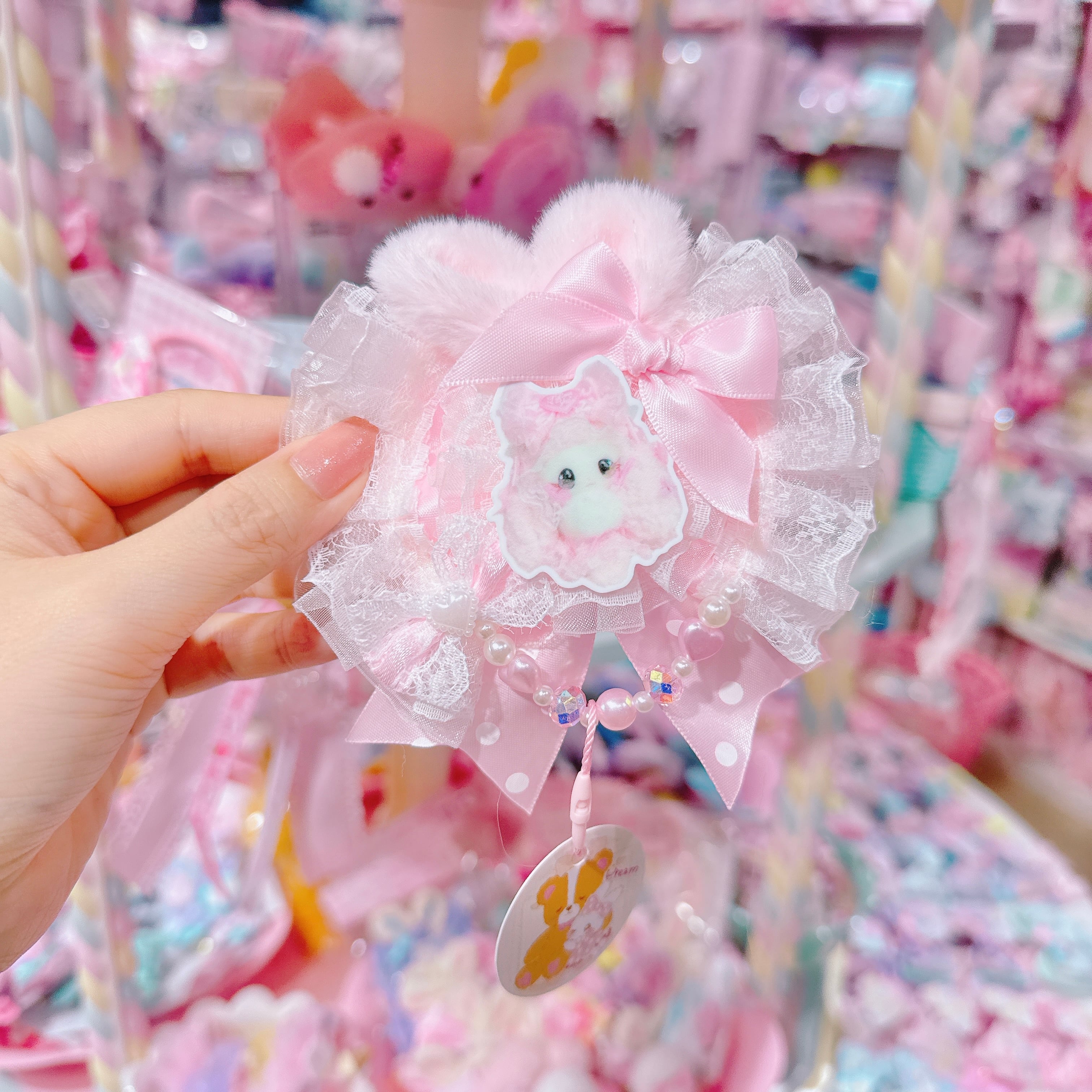 【C10】77-8ふわふわりぼんヘアクリップ