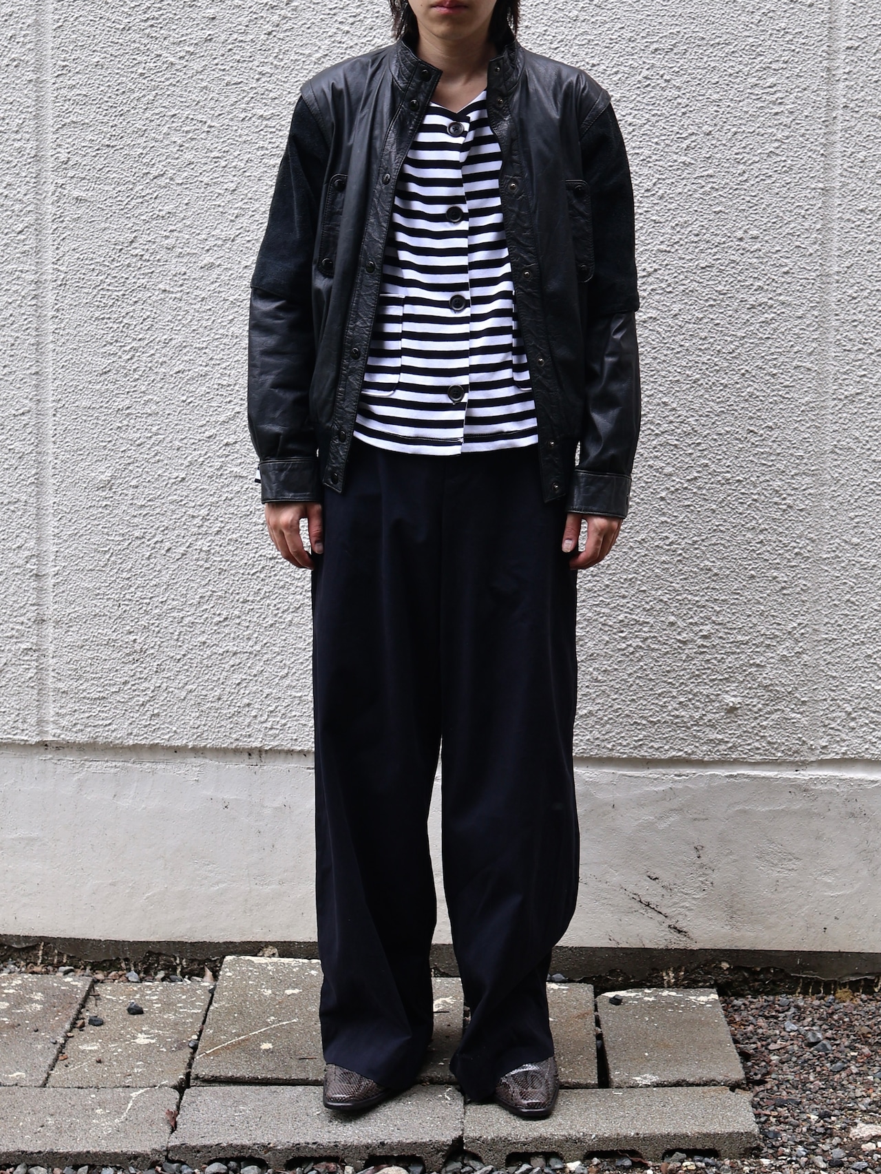 cropped border cardigan