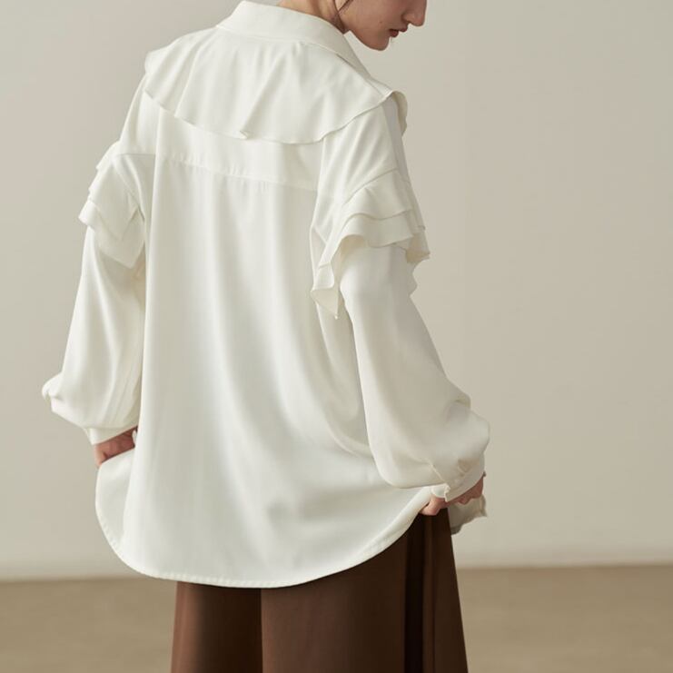 french style v-neck shirt