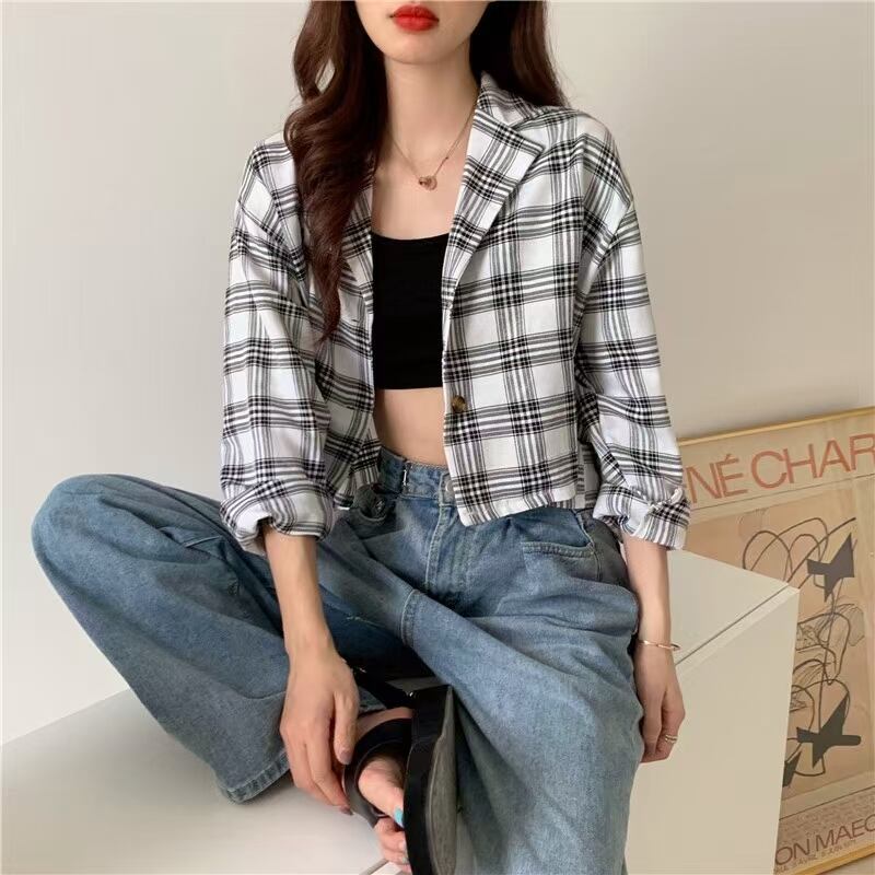 オープンカラー チェック シャツジャケット  AJ−3346-3662