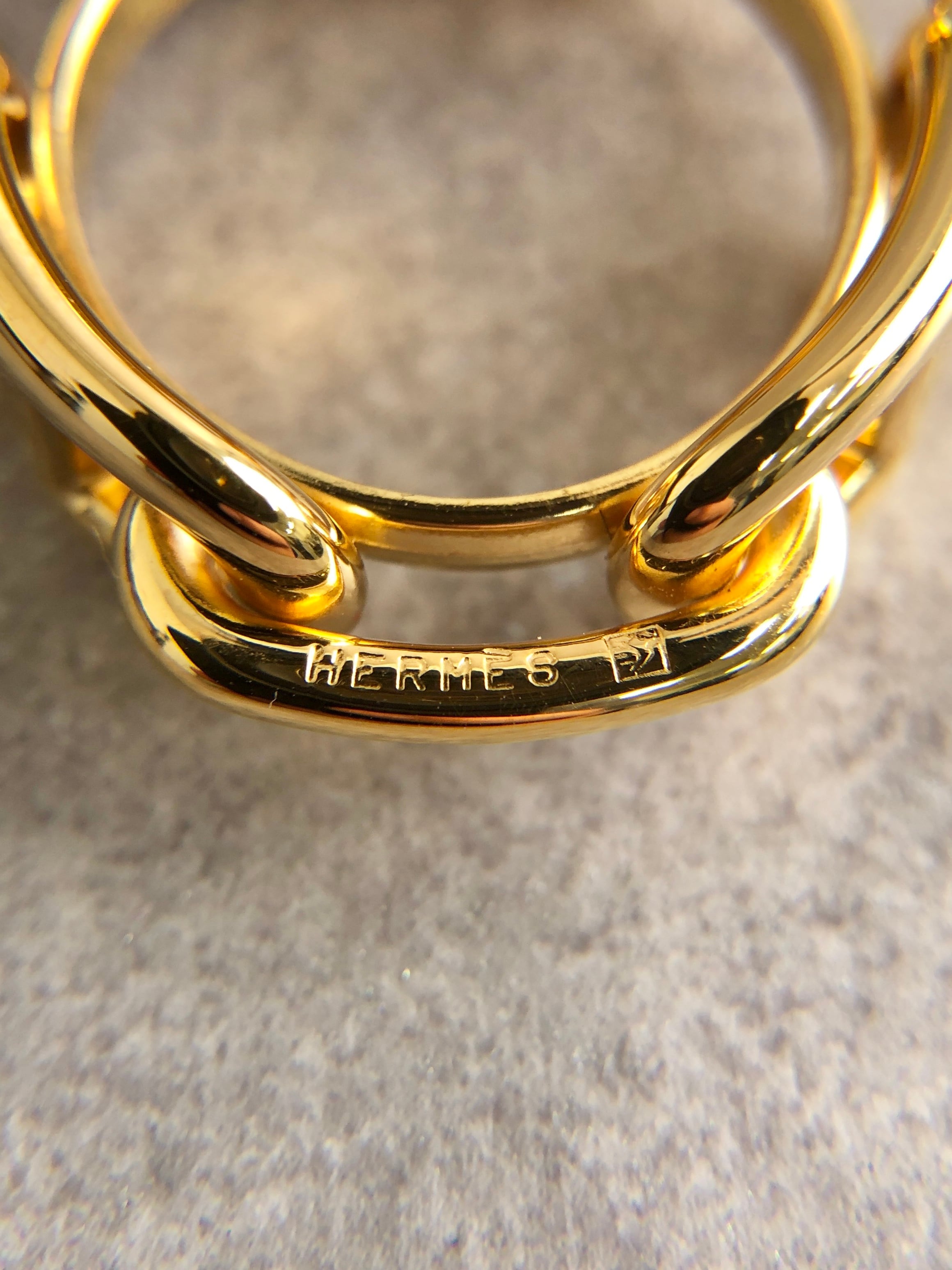 HERMES エルメス スカーフリング ゴールド シェーヌダンクル vintage