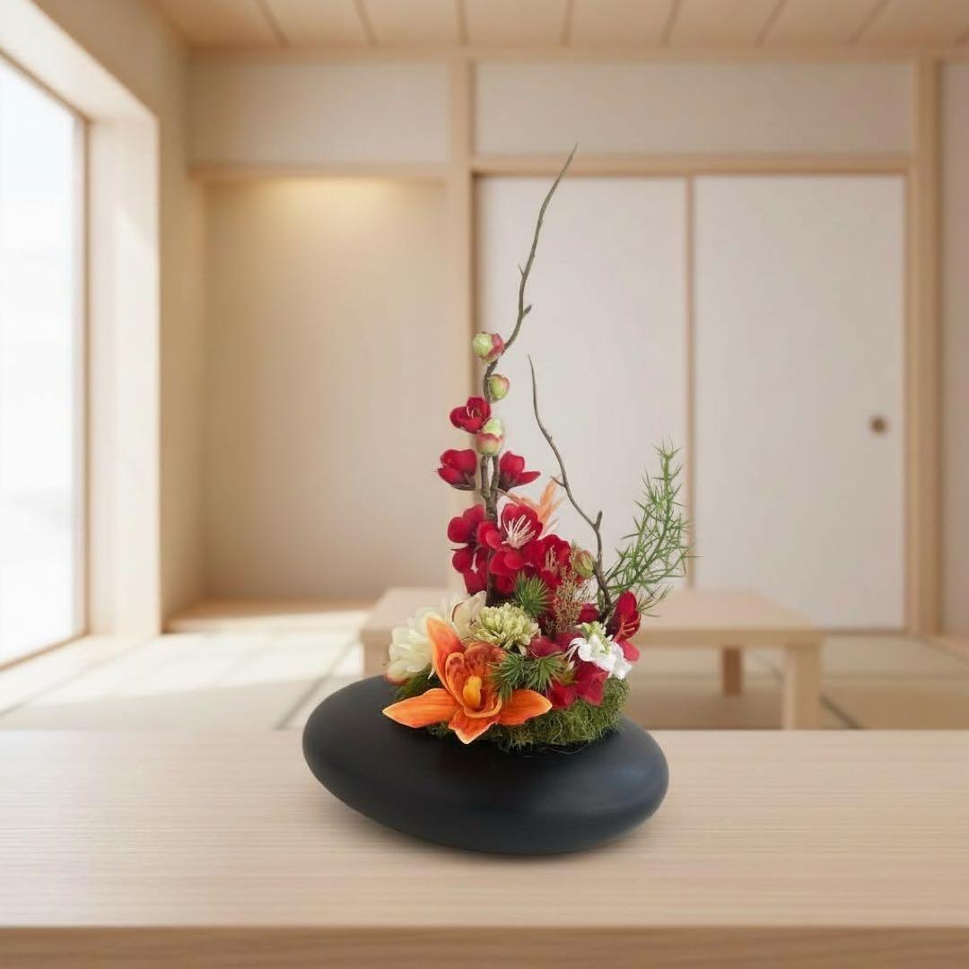 花器の和モダンアレンジメント｜上品なお正月・和風フラワーギフト