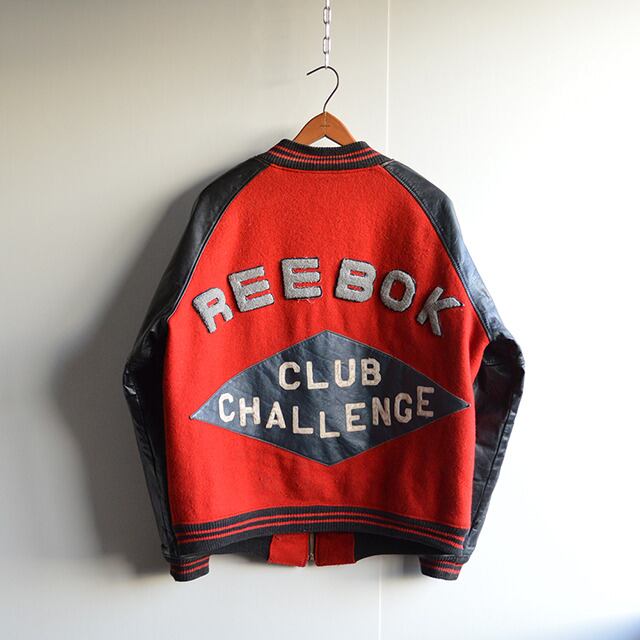 80s リーボック(Reebok) フルデコ袖革スタジャン CLUB CHALLENGE 80s リーボック(Reebok) フルデコ袖革スタジャン CLUB CHALLENGE